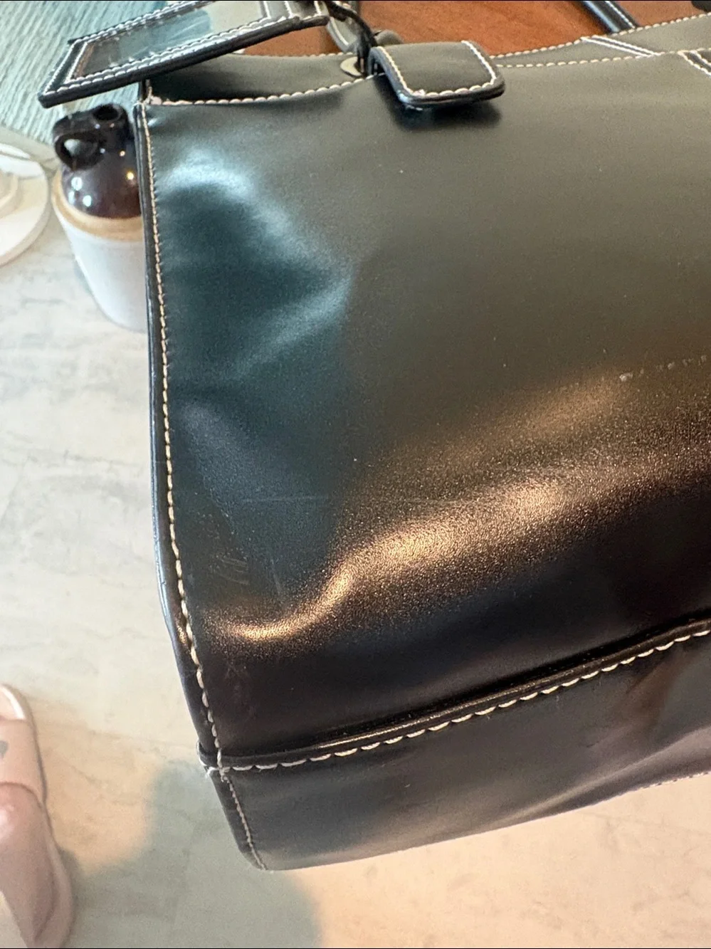 Wilsons Leather Tote Bag  shoulder bag  business case smooth & structured  black